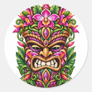 Orchid Shield Tiki Sticker