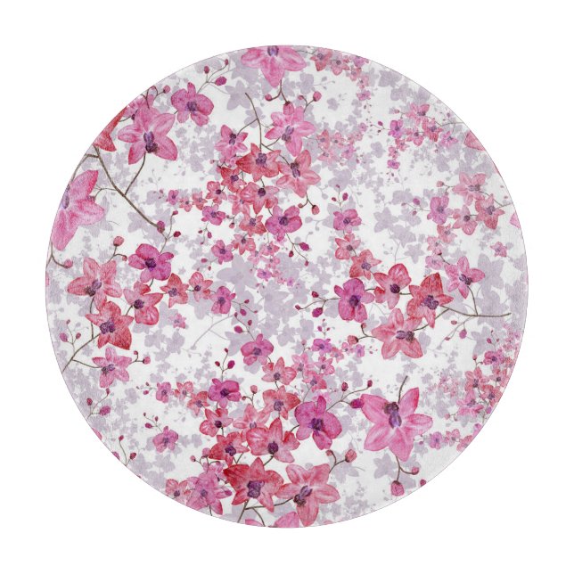 Orchid: singular red beauty. cutting board (Front)