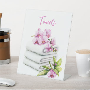 Orchid Spa Resort Towels Pedestal Sign