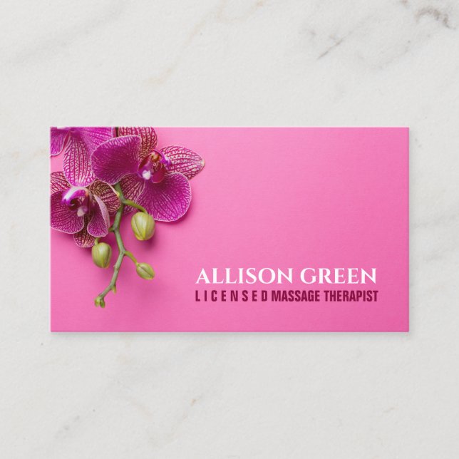 Orchid SPA Salon Aromatherapy Massage Therapist  Business Card (Front)