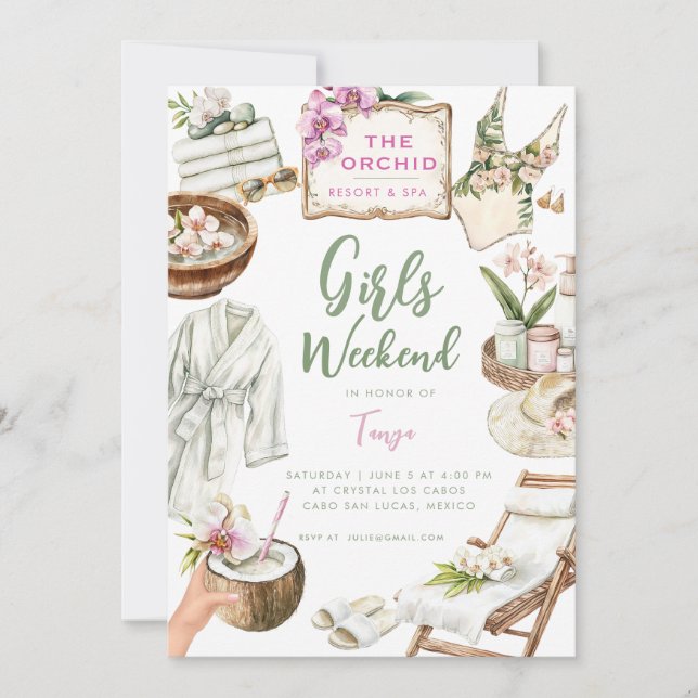 Orchid Spa Weekend  Invitation (Front)