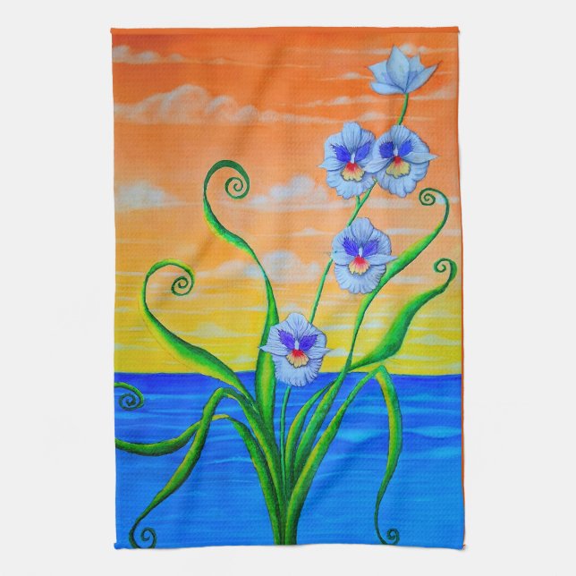 Orchid Sunset Tea Towel (Vertical)