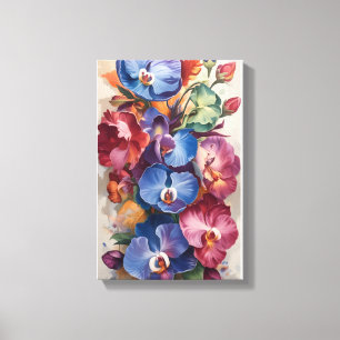 Orchid Symphony – Vibrant Floral Art in Rich Colou Canvas Print