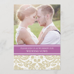 Orchid Tan Photo Wedding Vow Renewal Invitation