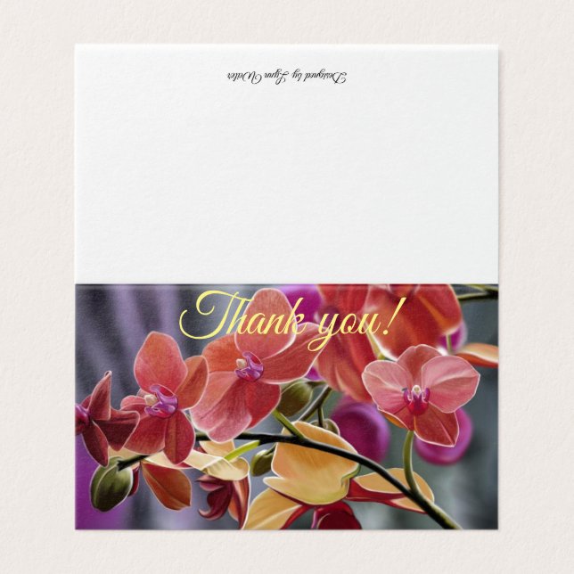 Orchid Thank You Card (Outside Unfolded)