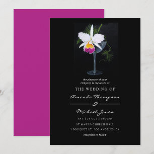 Orchid-Themed Wedding Invitation