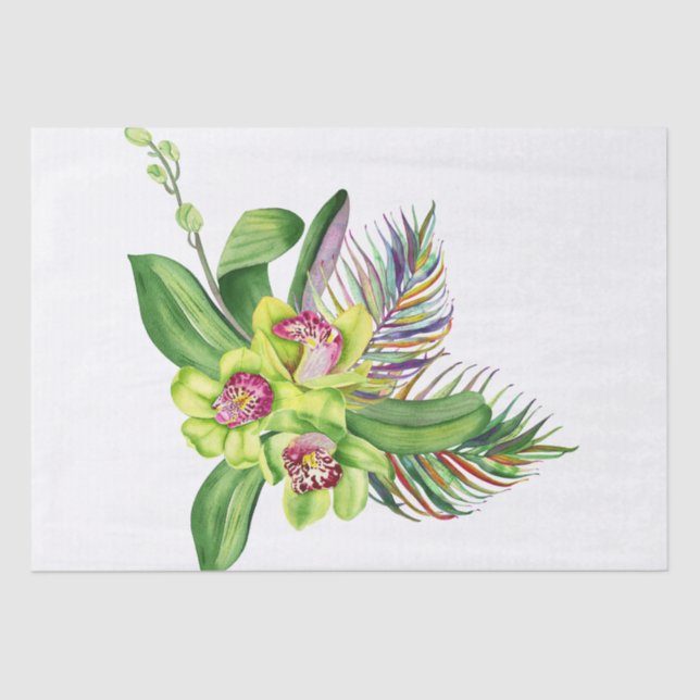 Orchid Tropical Bouquet Tissue Paper (Front)