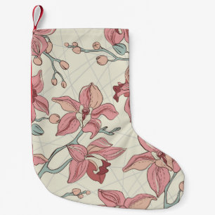 Orchid Vintage Pattern: Elegant Paper Small Christmas Stocking