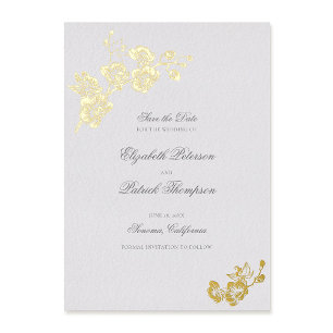 Orchid Vows Ivory Formal Classic Wedding Save Date