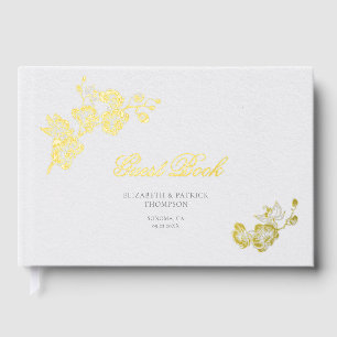 Orchid Vows Ivory Formal Classic Wedding Save Date Guest Book