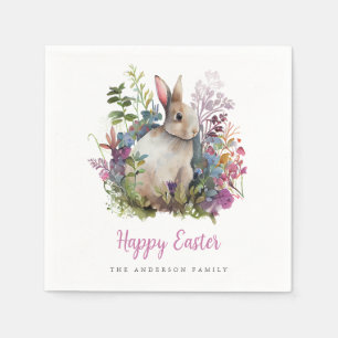 Orchid Watercolor Floral Easter Brunch Napkin