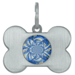 Orchid Watercolor painting, breeze, Clouds Mandala Pet Name Tag