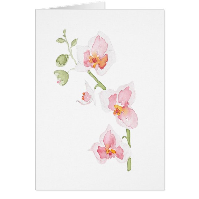 Orchid Watercolor Print Greeting Card (Front)