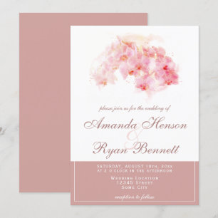 Orchid Watercolor Terracotta Flower Floral Wedding Invitation