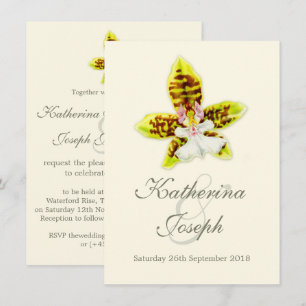 Orchid wedding flower painting invitation