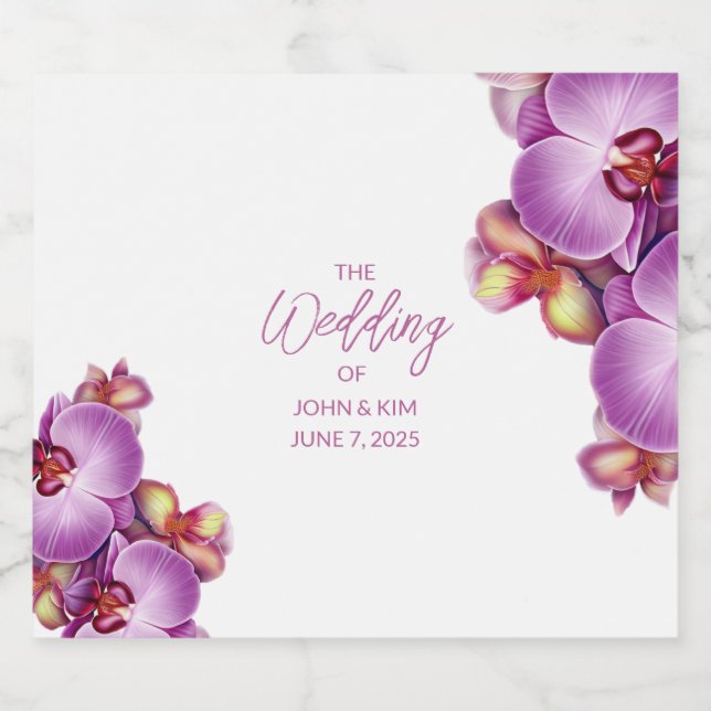 Orchid Wedding Food and Beverage Label Set (Single Label)