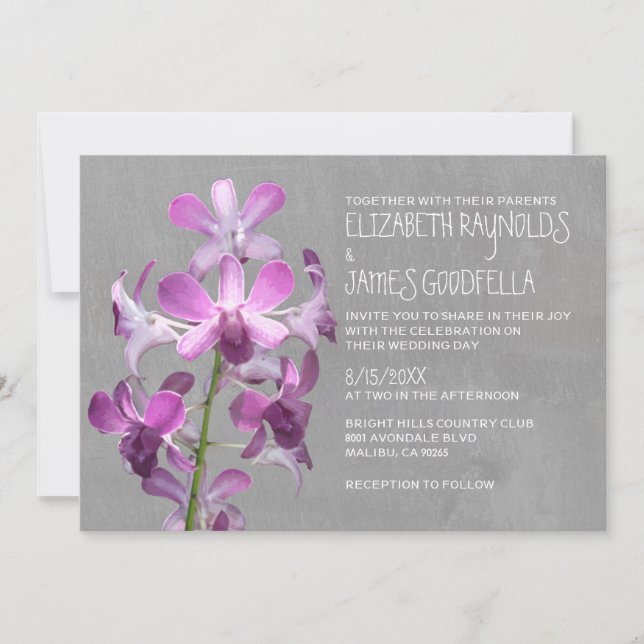 Orchid Wedding Invitations (Front)