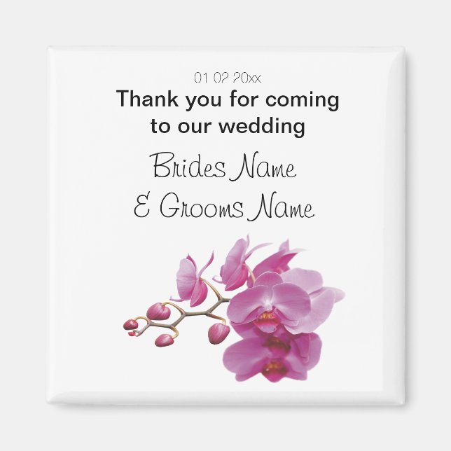 Orchid Wedding Souvenirs Keepsakes Giveaways Magnet (Front)