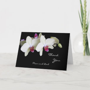 Orchid Wedding Thank You Card to Parents