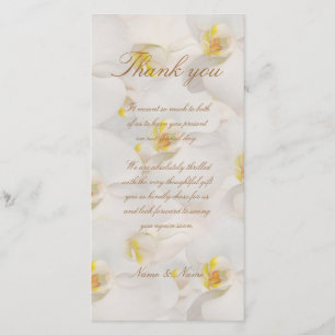 Orchid wedding thank you classy white