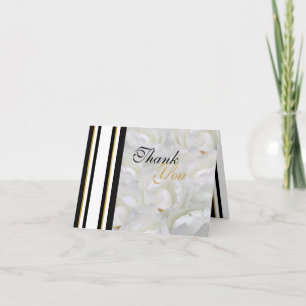 Orchid wedding white thank you classy card