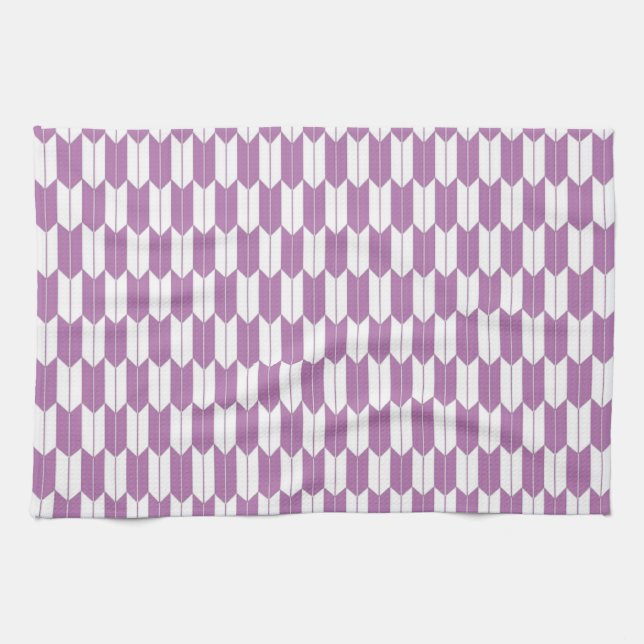 Orchid & White Japanese Yagasuri Kitchen Towel (Horizontal)