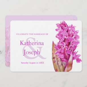 Orchid wildflower watercolor purple wedding invite