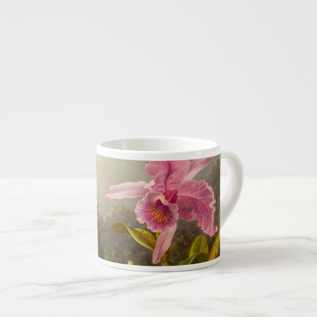 Orchid with Two Hummingbirds Heade Espresso Cup (Front Right)