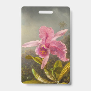 Orchid with Two Hummingbirds Heade ID Badge