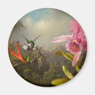 Orchid with Two Hummingbirds Heade Magnet
