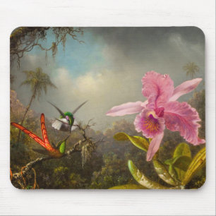 Orchid with Two Hummingbirds Heade Mouse Mat