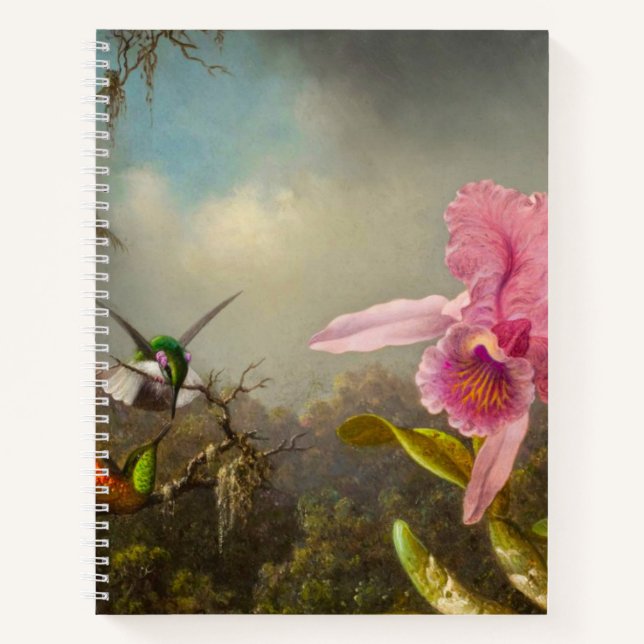 Orchid with Two Hummingbirds Heade Notebook (Front)
