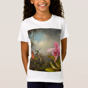 Orchid with Two Hummingbirds Heade T-Shirt