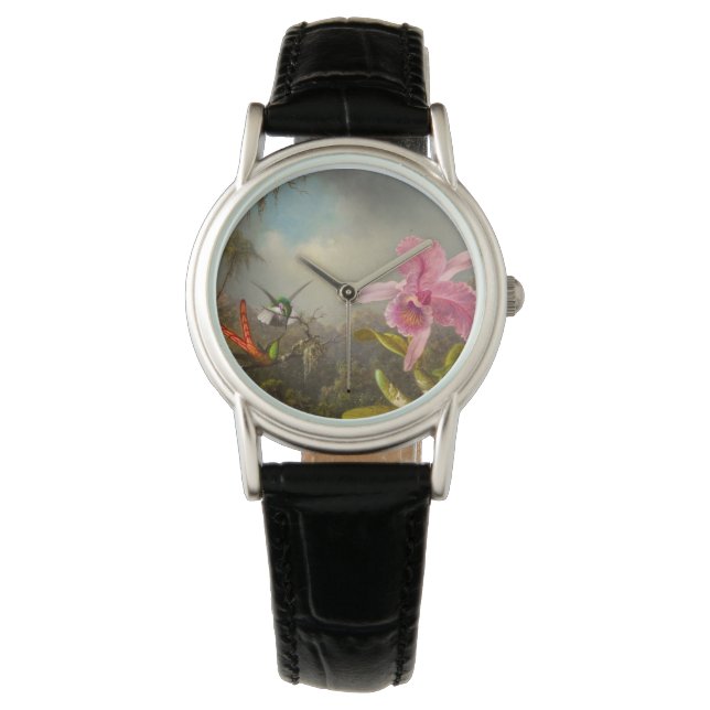 Orchid with Two Hummingbirds Heade Watch (Front)