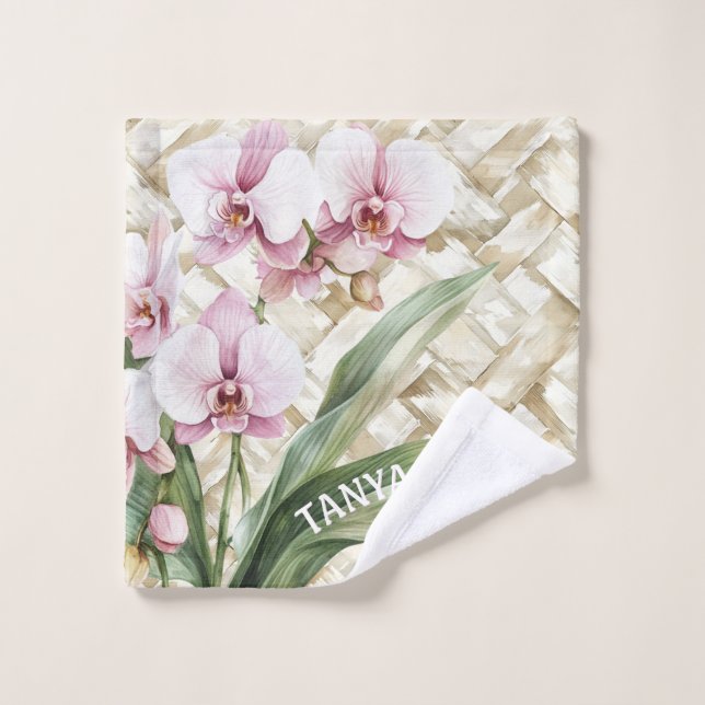 Orchid with Woven Pattern | Make up Wash Cloth (Wash Cloth)