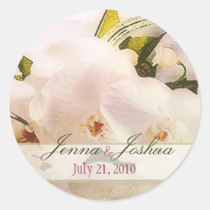 Orchids 1 date reminders classic round sticker