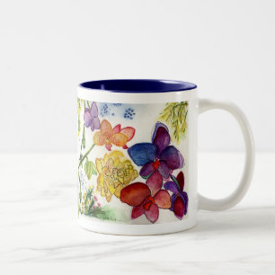 Orchids 39 and 40 diptych Two-Tone coffee mug