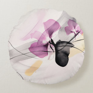 Orchids abstract pattern background round cushion