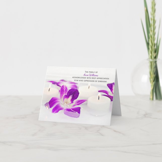 Orchids and Candles Thank You from Family Card (Front)