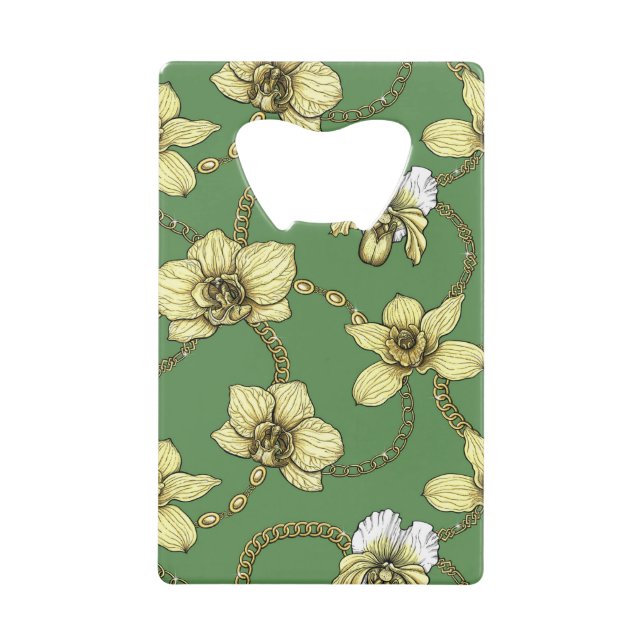 Orchids and chains, yellow and kelly green (Front)
