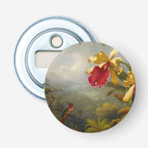 Orchids and Hummingbird Heade Bottle Opener
