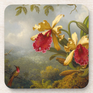 Orchids and Hummingbird Heade Coaster