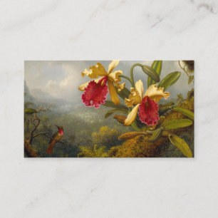 Orchids and Hummingbird Heade Enclosure Card