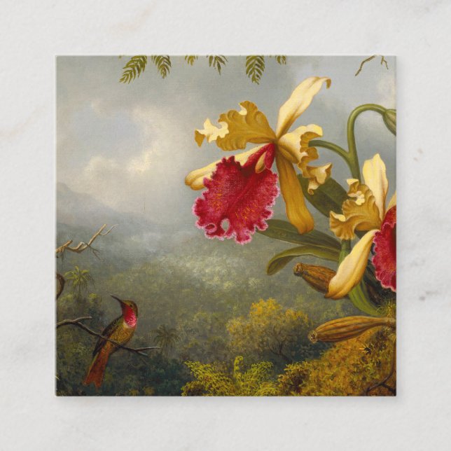 Orchids and Hummingbird Heade Enclosure Card (Front)