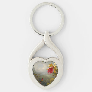 Orchids and Hummingbird Heade Key Ring