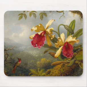 Orchids and Hummingbird Heade Mouse Mat