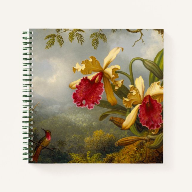 Orchids and Hummingbird Heade Notebook (Front)