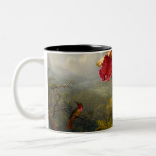 Orchids and Hummingbird Heade Two-Tone Coffee Mug