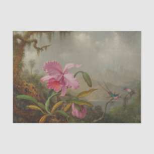 Orchids and Hummingbirds by Martin Johnson Heade Tissue Paper
