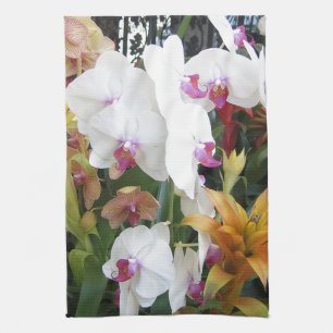 Orchids and Iron Tea Towel